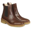 Angulus Women | Brogue Chelsea Boot | Brown