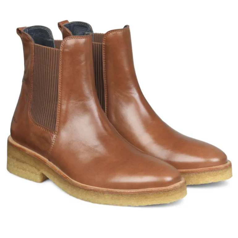 Angulus Women | Chelsea Boot Leather | Cognac Brown