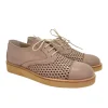 Angulus Women | Lace-up Brogue Shoes | Blush Pink