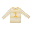 Bob & Blossom Number T-Shirts | Buttercup & White Striped