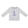 Bob & Blossom Number T-Shirts | Parma Violet & White Striped