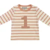 Bob & Blossom Number T-Shirts | Shrimp Pink & White T-shirt Striped