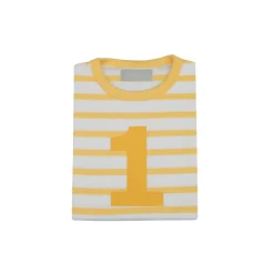Bob & Blossom Number T-Shirts | Buttercup & White Striped