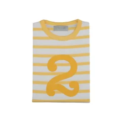 Bob & Blossom Number T-Shirts | Buttercup & White Striped