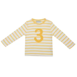 Bob & Blossom Number T-Shirts | Buttercup & White Striped