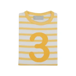 Bob & Blossom Number T-Shirts | Buttercup & White Striped