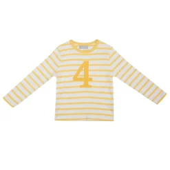 Bob & Blossom Number T-Shirts | Buttercup & White Striped