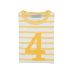 Bob & Blossom Number T-Shirts | Buttercup & White Striped