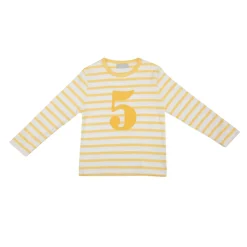 Bob & Blossom Number T-Shirts | Buttercup & White Striped