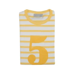 Bob & Blossom Number T-Shirts | Buttercup & White Striped