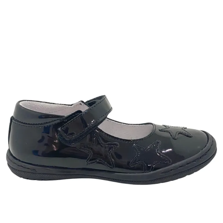 Bo-Bell School Shoes | Velcro Odessa | Black Patent