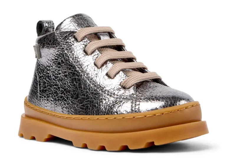 Camper Kids Boots | Lace Up Brutus | Silver