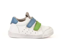 Froddo Rosario Velcro | Leather Trainer | White, Green & Blue