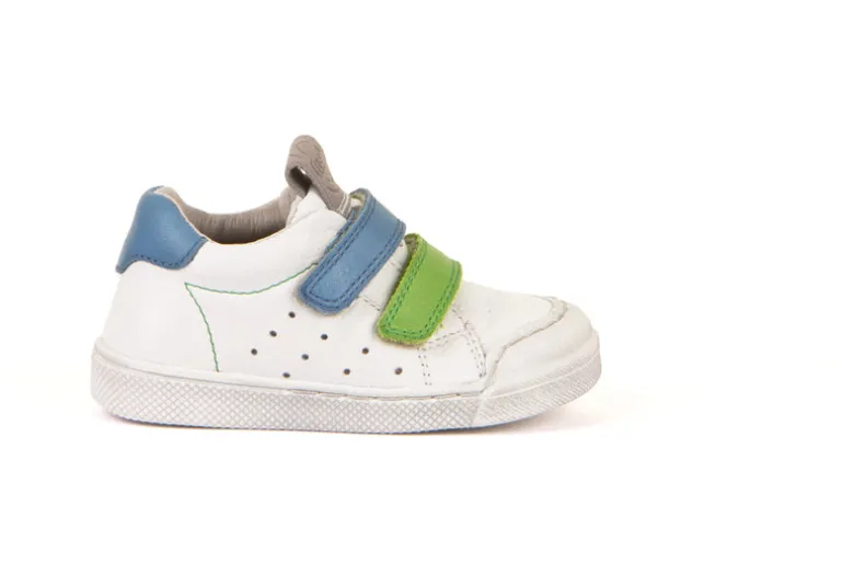 Froddo Rosario Velcro | Leather Trainer | White, Green & Blue
