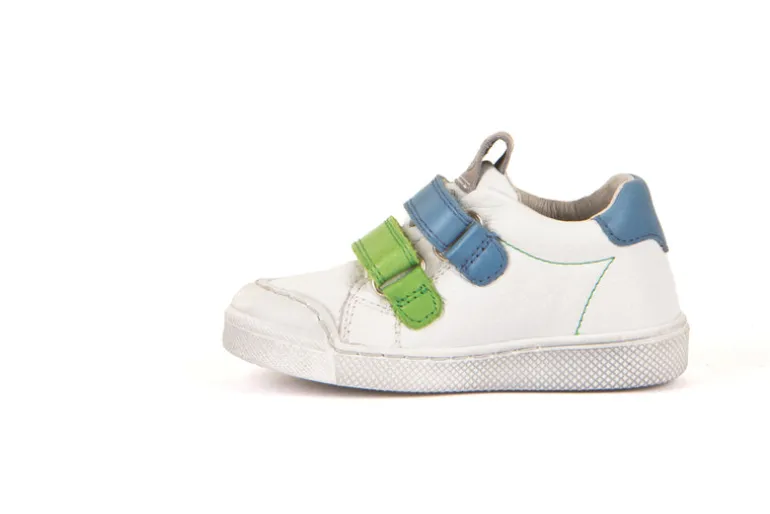 Froddo Rosario Velcro | Leather Trainer | White, Green & Blue