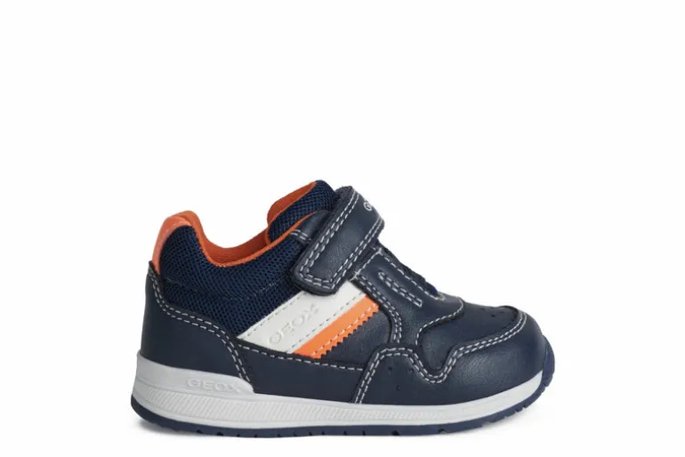 Geox Baby Trainers | Rishon | Navy Fluo Orange