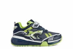 Geox Kids Trainers | Bayonyc | Navy & Lime Shark