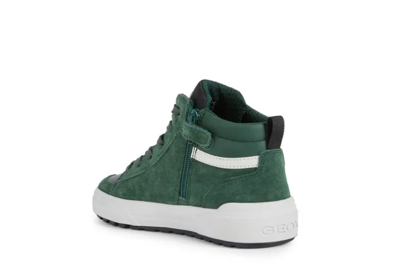 Geox Kids Trainers | Hi Top Weemble | Green & Black