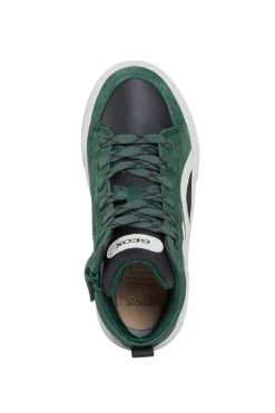 Geox Kids Trainers | Hi Top Weemble | Green & Black