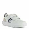 Geox Kids Trainers | Nettuno Velcro | White & Navy