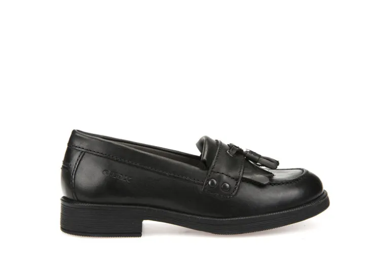 Geox School Shoes | Agata Loafer | Black Leather