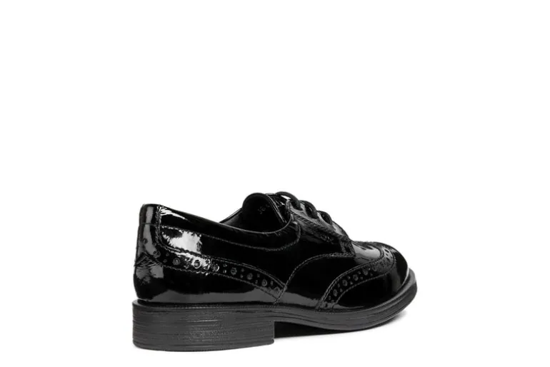 Geox School Shoes | Agata D Lace Up | Black Patent