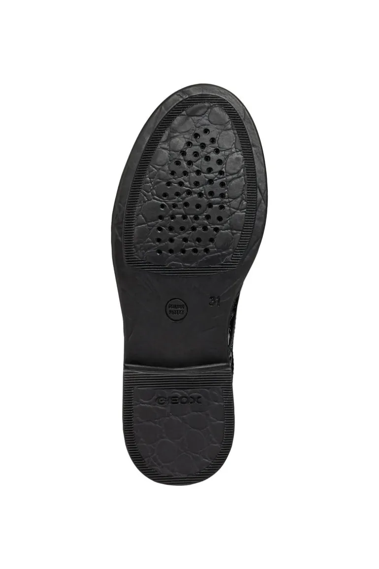 Geox School Shoes | Agata D Lace Up | Black Patent