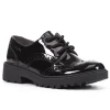 Geox School Shoes | Casey Brogue Lace-Up | Patent Black