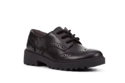 Geox School Shoes | Casey Brogue Lace Up | Black