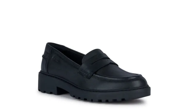 Geox School Shoes | Casey Loafer | Black Leather