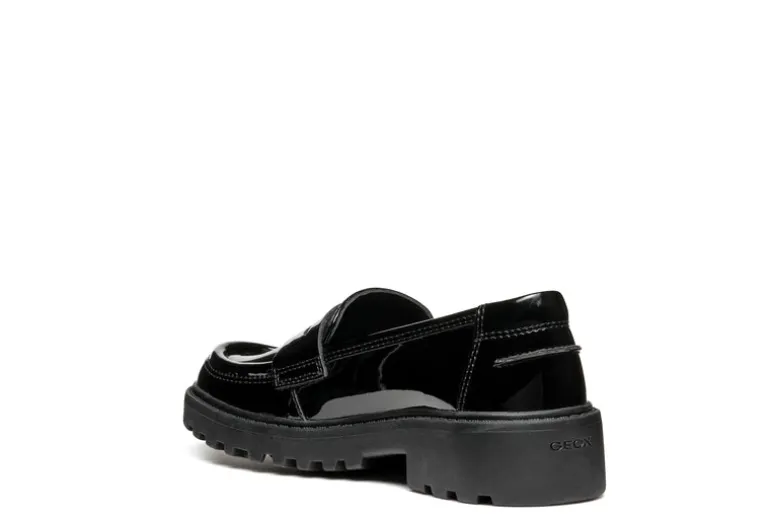 Geox School Shoes | Casey Loafer | Black Patent Leather