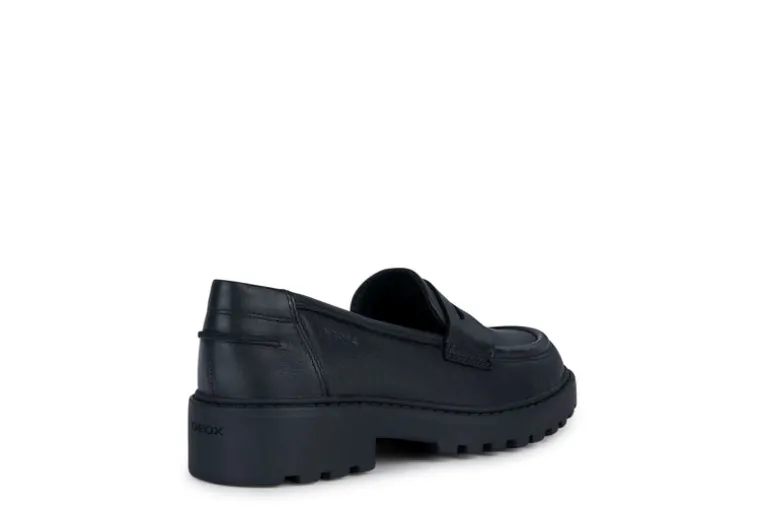 Geox School Shoes | Casey Loafer | Black Leather