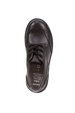 Geox School Shoes | Casey Brogue Lace Up | Black