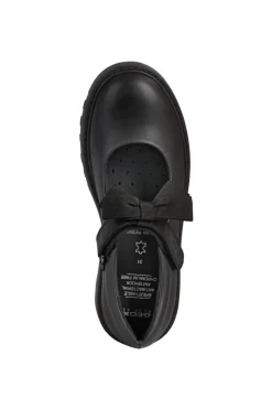 Geox School Shoes | Casey Bow Mary-Jane | Black Leather