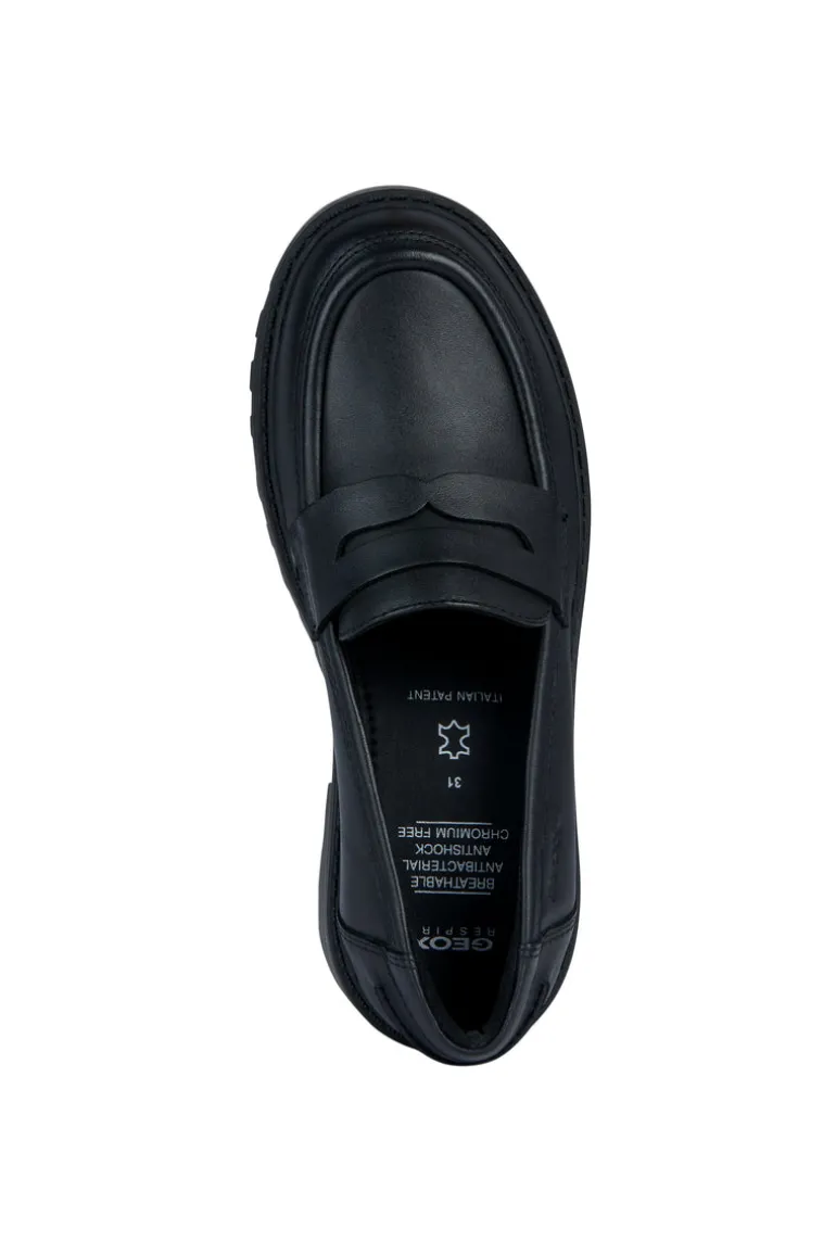 Geox School Shoes | Casey Loafer | Black Leather