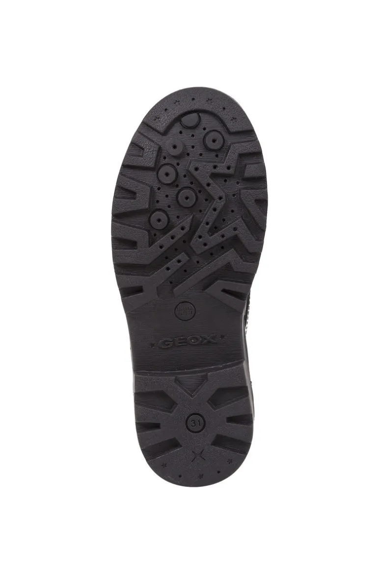 Geox School Shoes | Casey Brogue Lace-Up | Patent Black