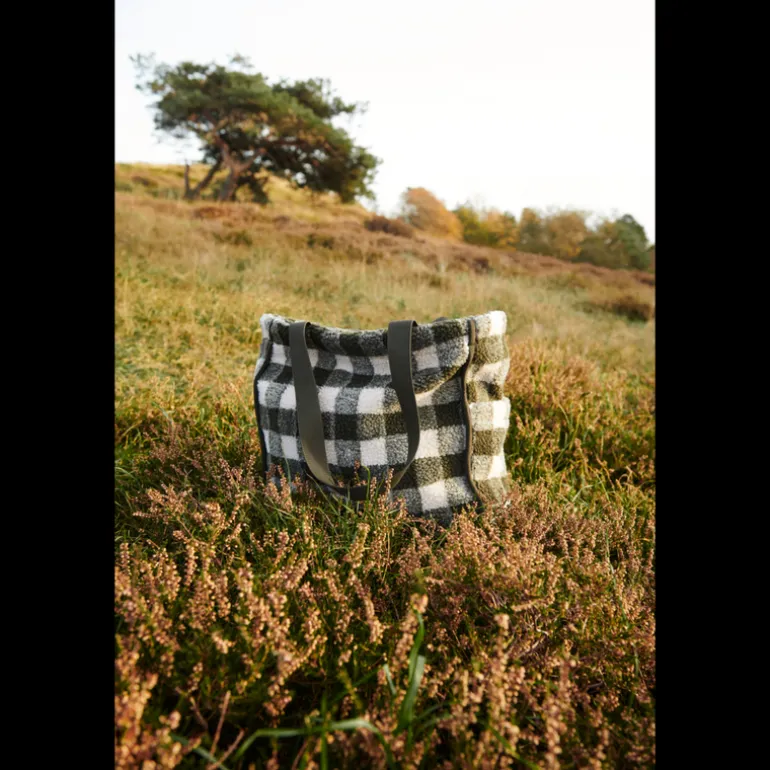 Liewood Tote Bag | Reed | Fleece | Check Army Brown