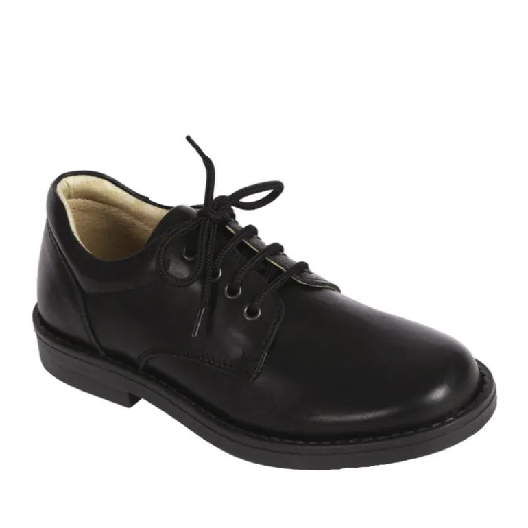Petasil School Shoes | Marcus | Black Leather