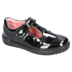 Ricosta School Shoes | Scarlett | Velcro T-Bar Shoe | Black Patent