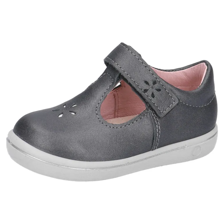 Ricosta Shoes | Winona T-Bar Shoes | Metallic Asphalt Grey