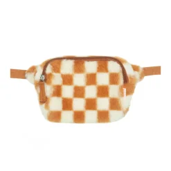 Rockahula Kids Bags | Toffee Check Furry Bum Bag
