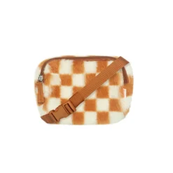 Rockahula Kids Bags | Toffee Check Furry Bum Bag