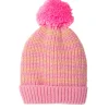 Rockahula Kids Bobble Hat | Stripy Knit | Pink & Orange