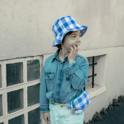 Rockahula Kids Sun Hat | Retro Checked | Blue