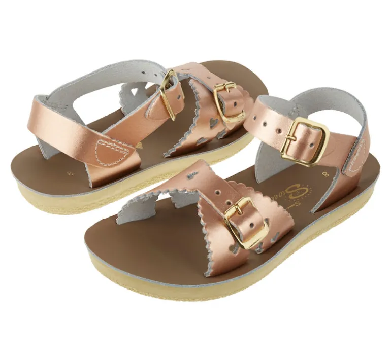 Salt-Water Sun-San | Kids Sweetheart Sandals | Rose Gold