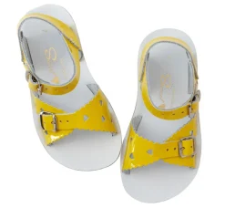 Salt-Water Sun-San | Kids Sweetheart Sandals | Shiny Yellow
