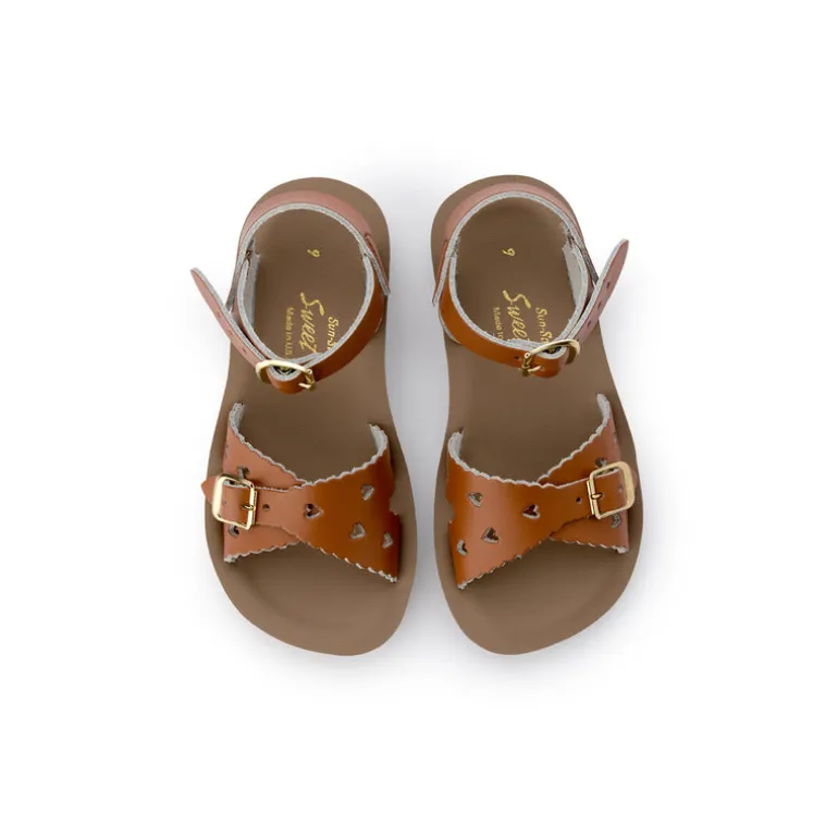 Salt-Water Sun-San | Kids Sweetheart Sandals | Tan