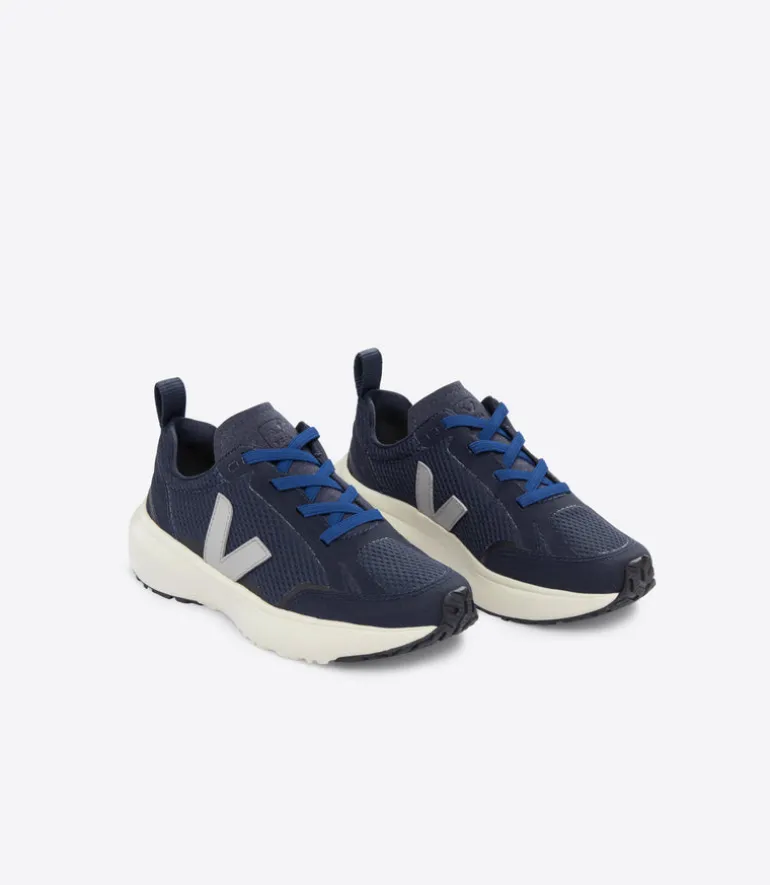 Veja Kids Trainers | Canary Elastic Laces | Nautico Oxford Grey