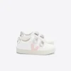 Veja Kids Trainers | Esplar Velcro | White, Pink & Silver