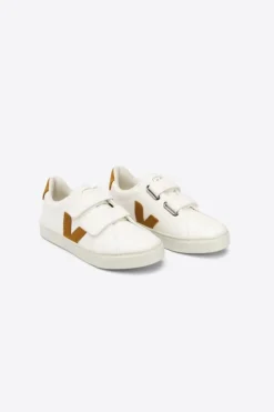 Veja Kids Trainers | Esplar Velcro | White & Camel